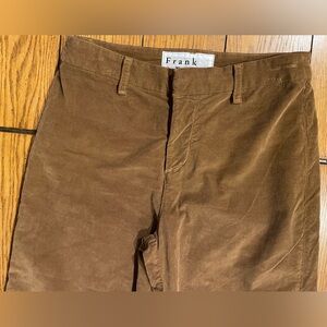 Frank & Eileen Kinsale chestnut brown pants, size 4, cropped, raw hem